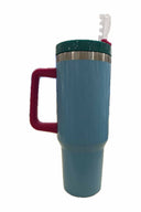 Light Blue Color Block 40oz Tumbler back