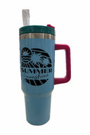 Light Blue Color Block 40oz Tumbler