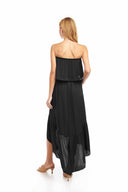 Cora Black Tube Midi Dress back