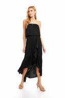 Cora Black Tube Midi Dress