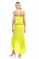 Cora Citrus Green Tube Midi Dress back