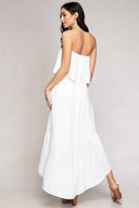 Cora White Tube Midi Dress back