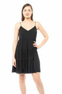 Hanna Black Strappy Mini Dress