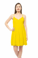 Hanna Yellow Strappy Mini Dress