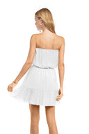 Irene White Strapless Tube Mini Dress back