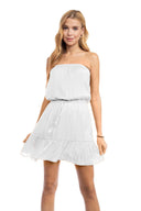 Irene White Strapless Tube Mini Dress