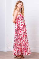 Red Shell Maxi Dress side