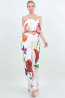 White Floral Pants Set