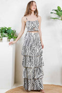 Black Leaf Maxi Skirt Set