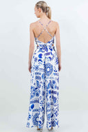 Printed Tie Back Pants Set back