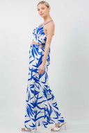 Leaf Print Pants Set side