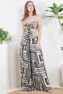 Ivory Geometric Pants Set
