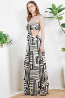 Ivory Geometric Pants Set side