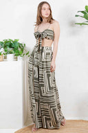 Olive Geometric Pants Set