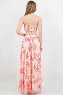 Coral Maxi Skirt Set back