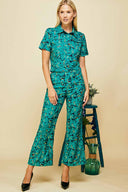 Jenny Green Printed Pants Set