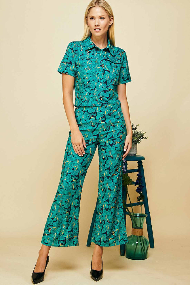 Jenny Green Printed Pants Set