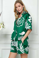 April Green Printed Shorts Set side