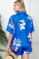 April Blue Printed Shorts Set back