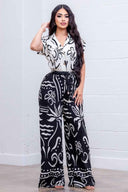 Karen Duo Tone Printed Jumpsuit