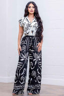 Karen Duo Tone Printed Jumpsuit front