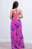 Caroline Pink Cutout Jumpsuit back