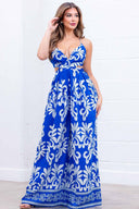Blue Printed Jumpsuit
