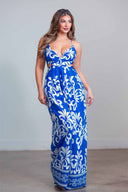 Blue Printed Jumpsuit front