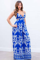 Blue Printed Jumpsuit side