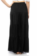 Gabriel Black Tiered Maxi Skirt back