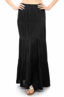 Gabriel Black Tiered Maxi Skirt