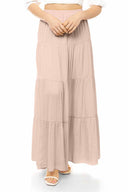Gabriel Mauve Tiered Maxi Skirt