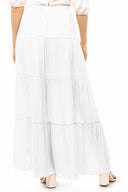 Gabriel White Tiered Maxi Skirt back