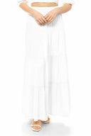 Gabriel White Tiered Maxi Skirt