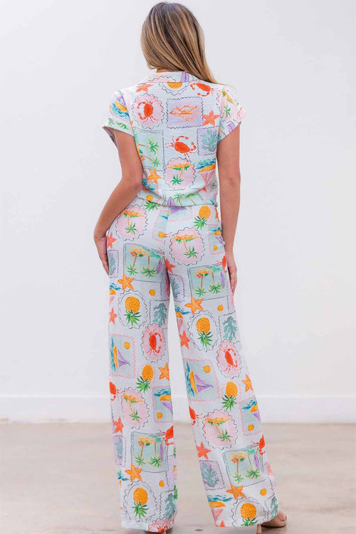 Beach Vibes Print Pants Set back