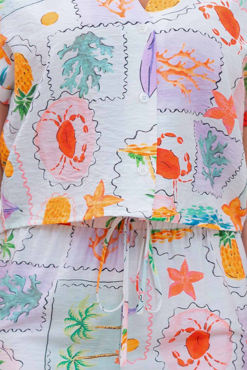 Beach Vibes Print Pants Set