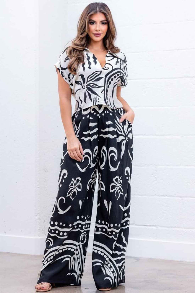 Thalia Duo Tone Pants Set