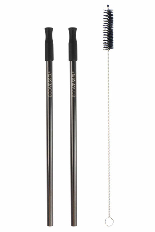 Black Stainless Steel Straw set