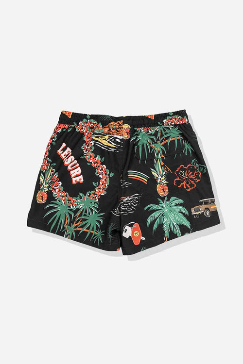 Duvin Black Palm Swimtrunk back