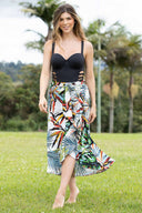 Garotas Hojas Printed Coverup Skirt