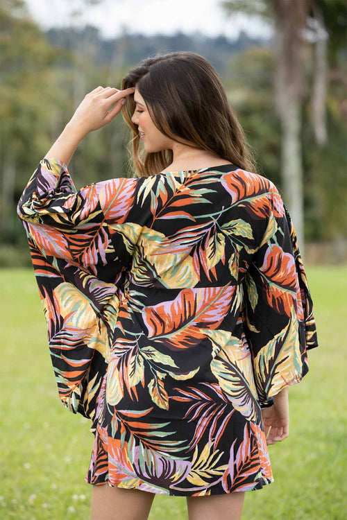 Garotas Hojas Printed Coverup Dress back