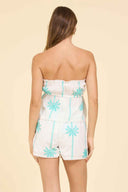 Ivory Aqua Palm Shorts Set back