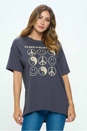 Charcoal Peace Oversized Graphic Top front