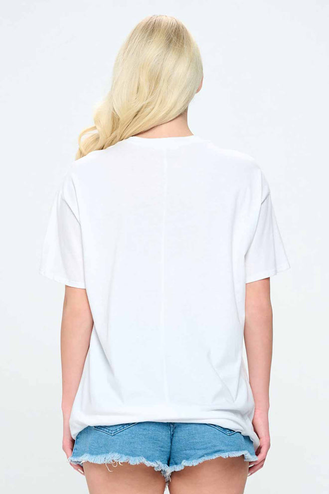 White Oh Happy Day Graphic Top back