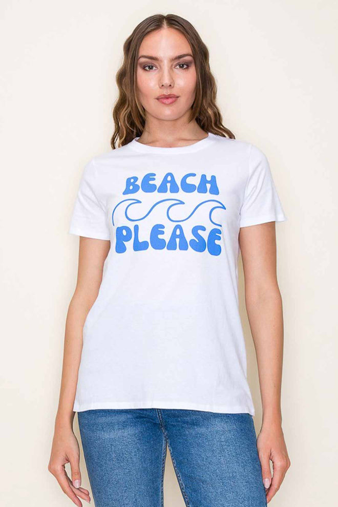 White Beach Please Graphic Top