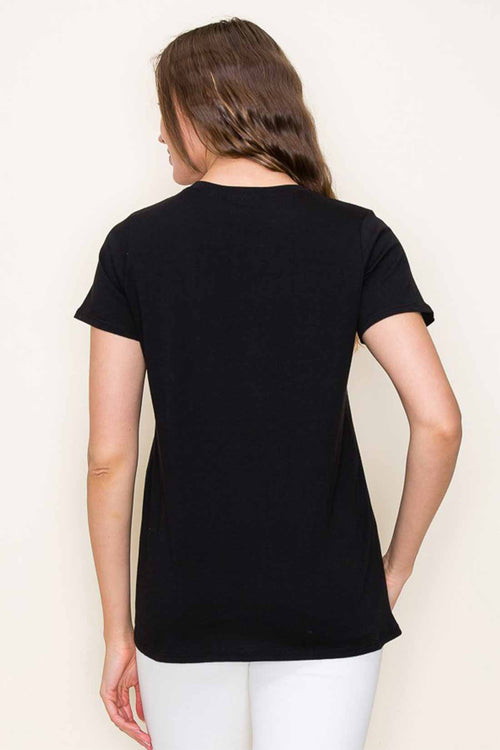 Black Chasing Sunsets Graphic Top back