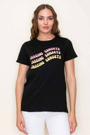 Black Chasing Sunsets Graphic Top