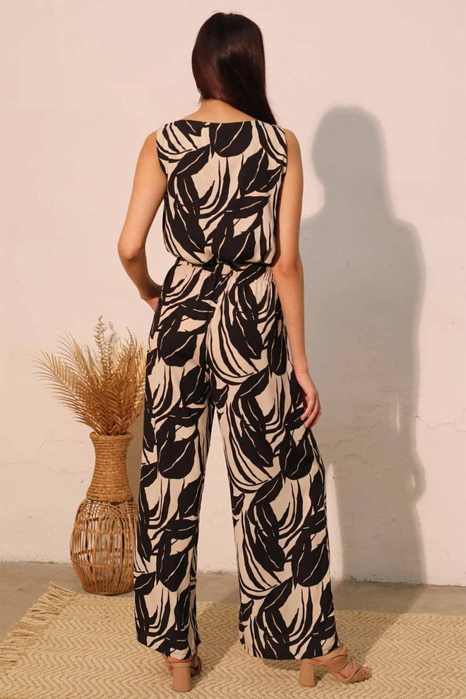 Black Lucca Leaf Pants Set back