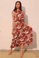 Brown Lucca Leaf Skirt Set