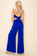 Jenna Blue Crop Top Pants Set back